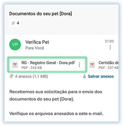 Receba os Documentos